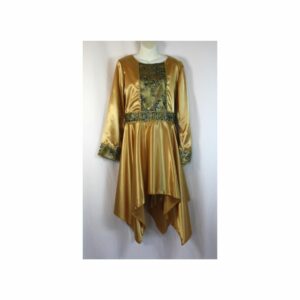 Gold/Hunter Green Satin Miriam's Garment w/Lace accents - Prenda de Miriam en satén dorado/verde cazador con detalles de encaje