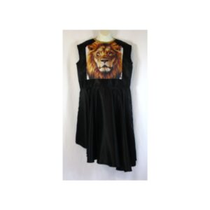 Lion Face Satin Dance Overlay - Sobrecapa de satén para danza con diseño de cara de león