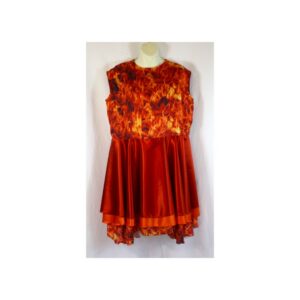 New Fire Fabric w/triple satin skirts Overlay - Nueva tela ignífuga con sobrecapa de faldones de satén triple