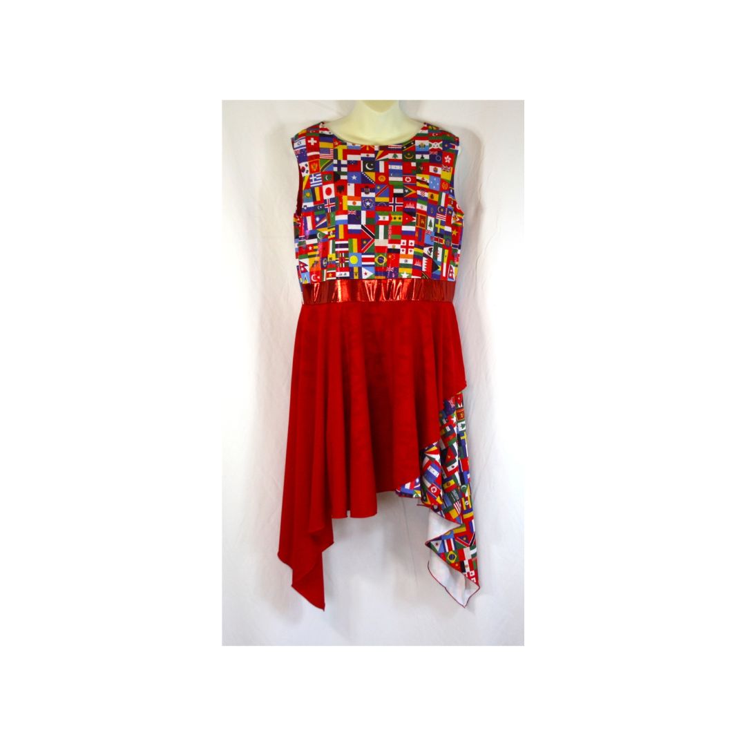 Nation's Knit Overlay w/crossover skirt - Vestido Nation con capa de punto superpuesta y falda cruzada