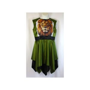 Warfare Lion Face Satin Overlay w/double skirts - Sobrecapa de satén con diseño de rostro de león guerrero y doble falda