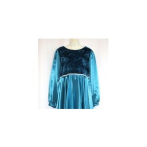 Turquoise Velvet Satin & Sheer Overlay - Satén de terciopelo turquesa y sobrecapa transparente
