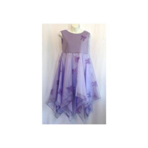 Lilac Knit Top w/ Double Skirt Dance Garment, S 33" bust - Top de punto color lila con falda doble para danza, talla S (busto de 33 pulgadas)