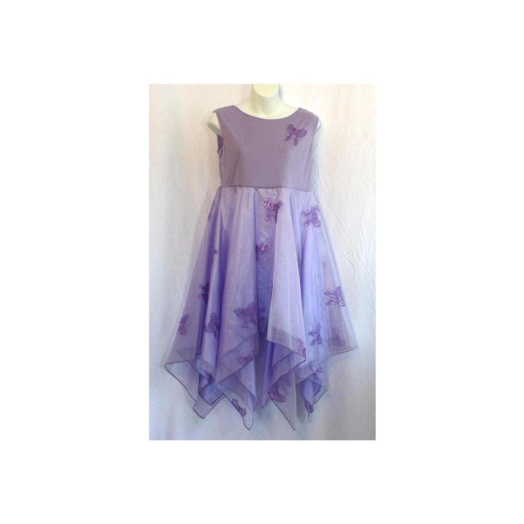 Lilac Knit Top w/ Double Skirt Dance Garment, S 33" bust - Top de punto color lila con falda doble para danza, talla S (busto de 33 pulgadas)
